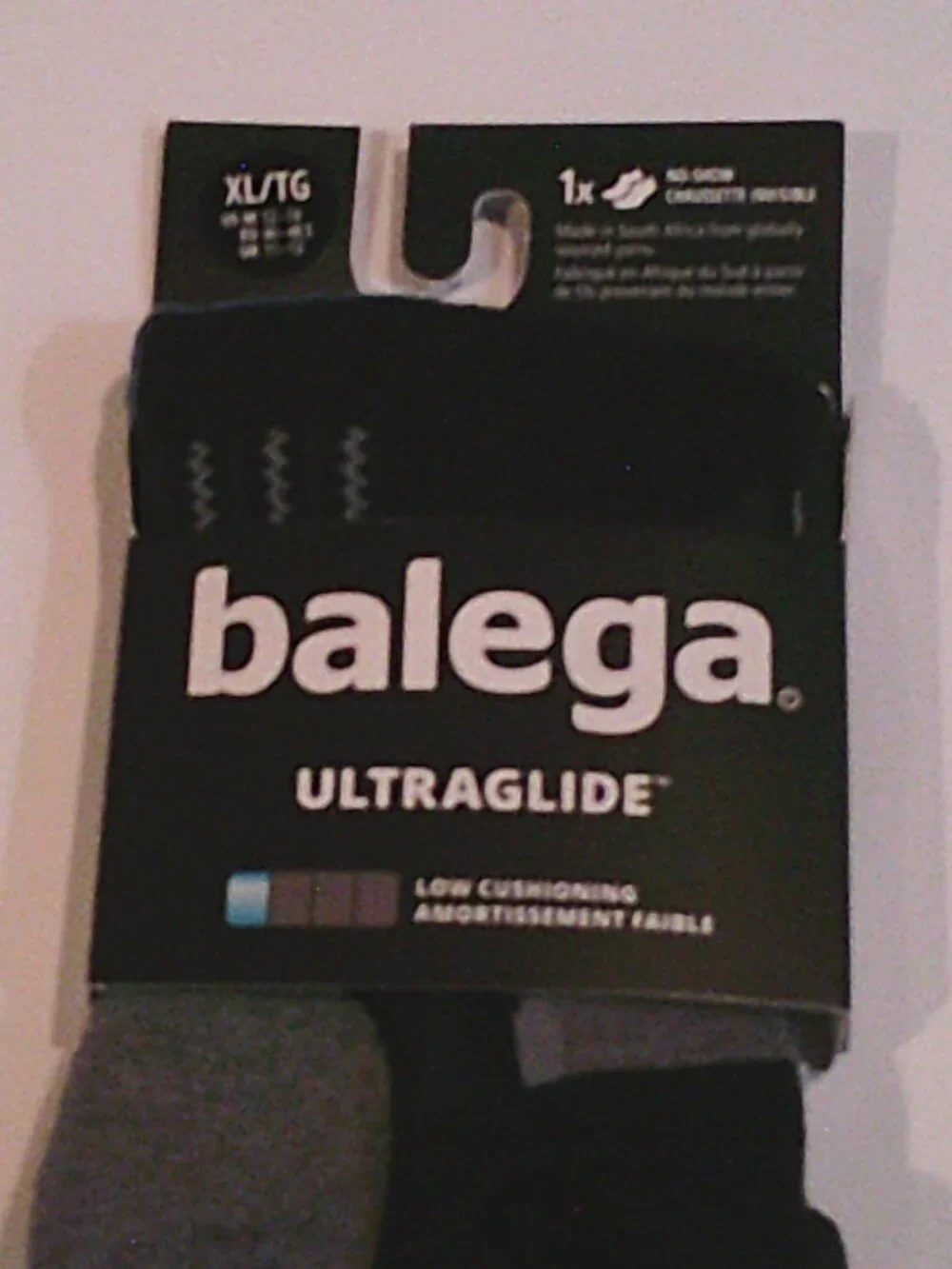 Balega UltraGlide Low Cushion No Show Socks NWT Men's Size XL Black